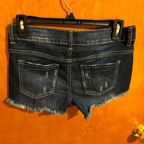 Empyre Jenna Distressed Blue Denim Shorts Size 3 - Picture 8 of 11